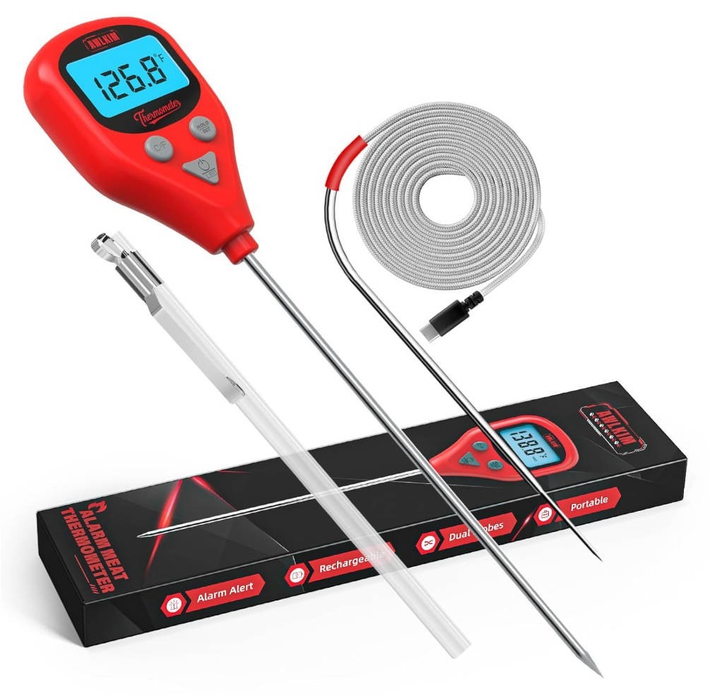 Rechargeable Digital Meat Thermometer with 3.3ft External Probe