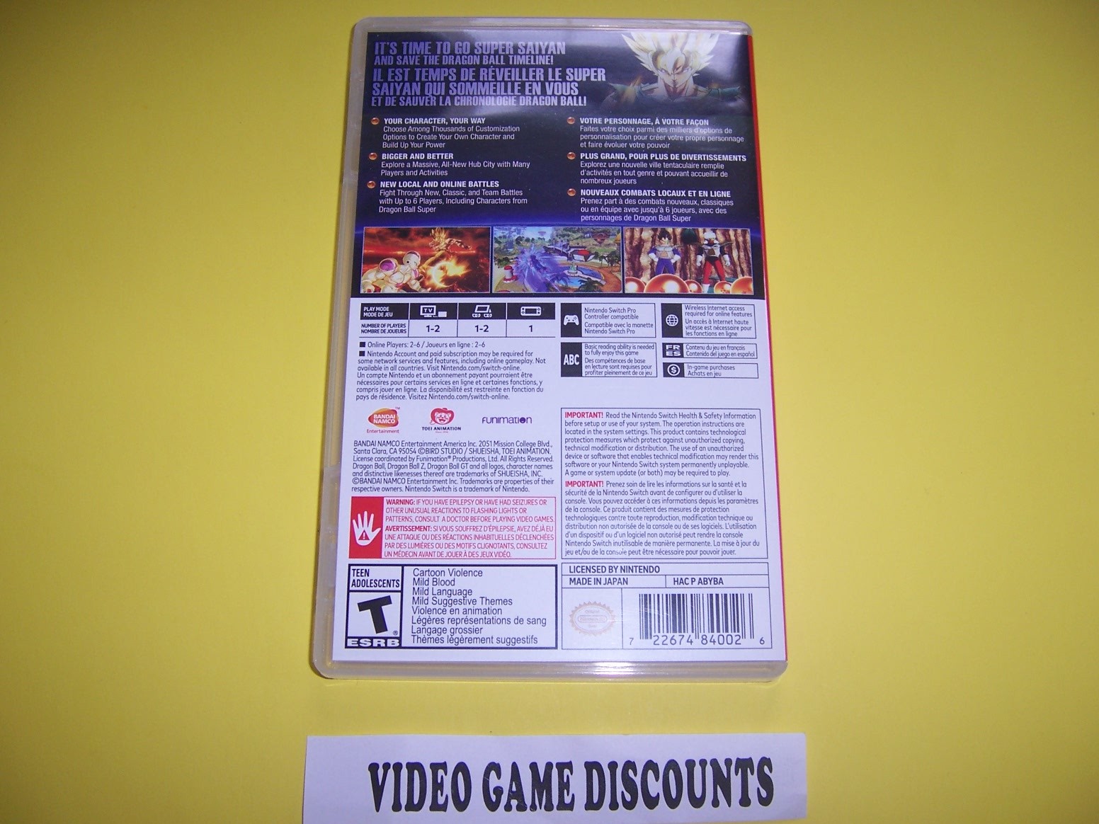 Original Box Case Replacement Nintendo Switch DragonBall XenoVerse 2