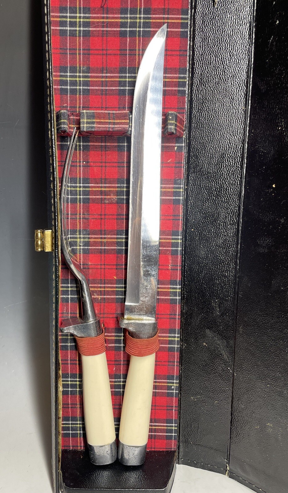 Vintage Supreme Cutlery Corp Solingen Carving Knife & Fork In Original Box