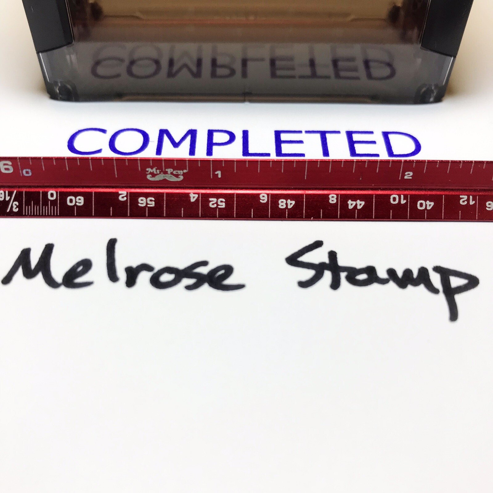 Completed Rubber Stamp Purple Ink Self Inking Ideal 4913