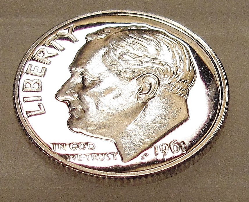 1961 Gem CAMEO Proof Dime EYE CANDY 90% Silver Blazing Original Luster #503 - 8