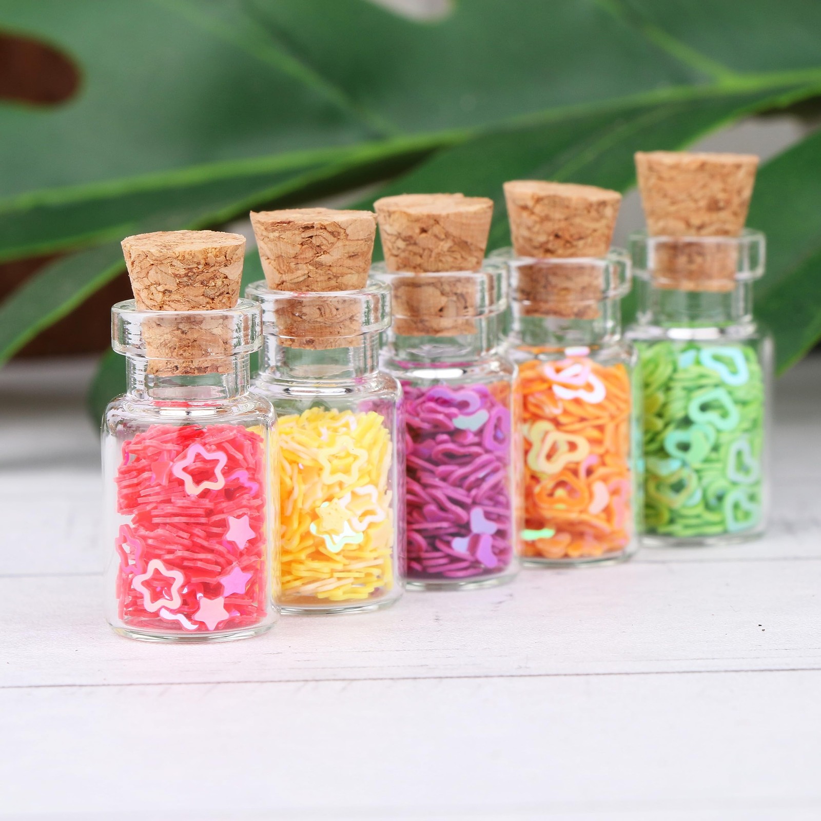 MaxMau 100pcs 1ml Small Mini Glass Bottles Jars with