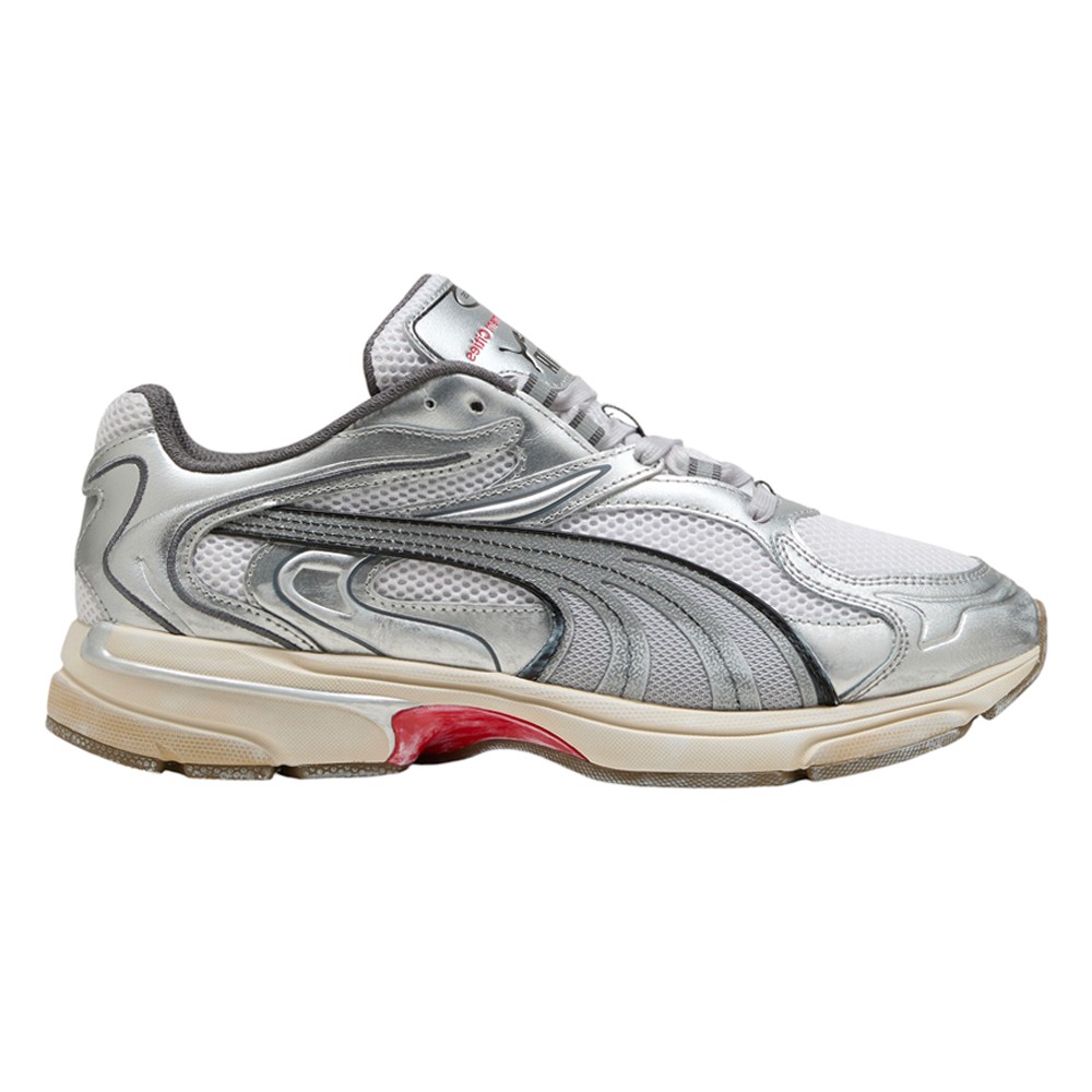 PUMA Extos Lost Management Cities Metallic Lace Up Mens Silver Sneakers Casual