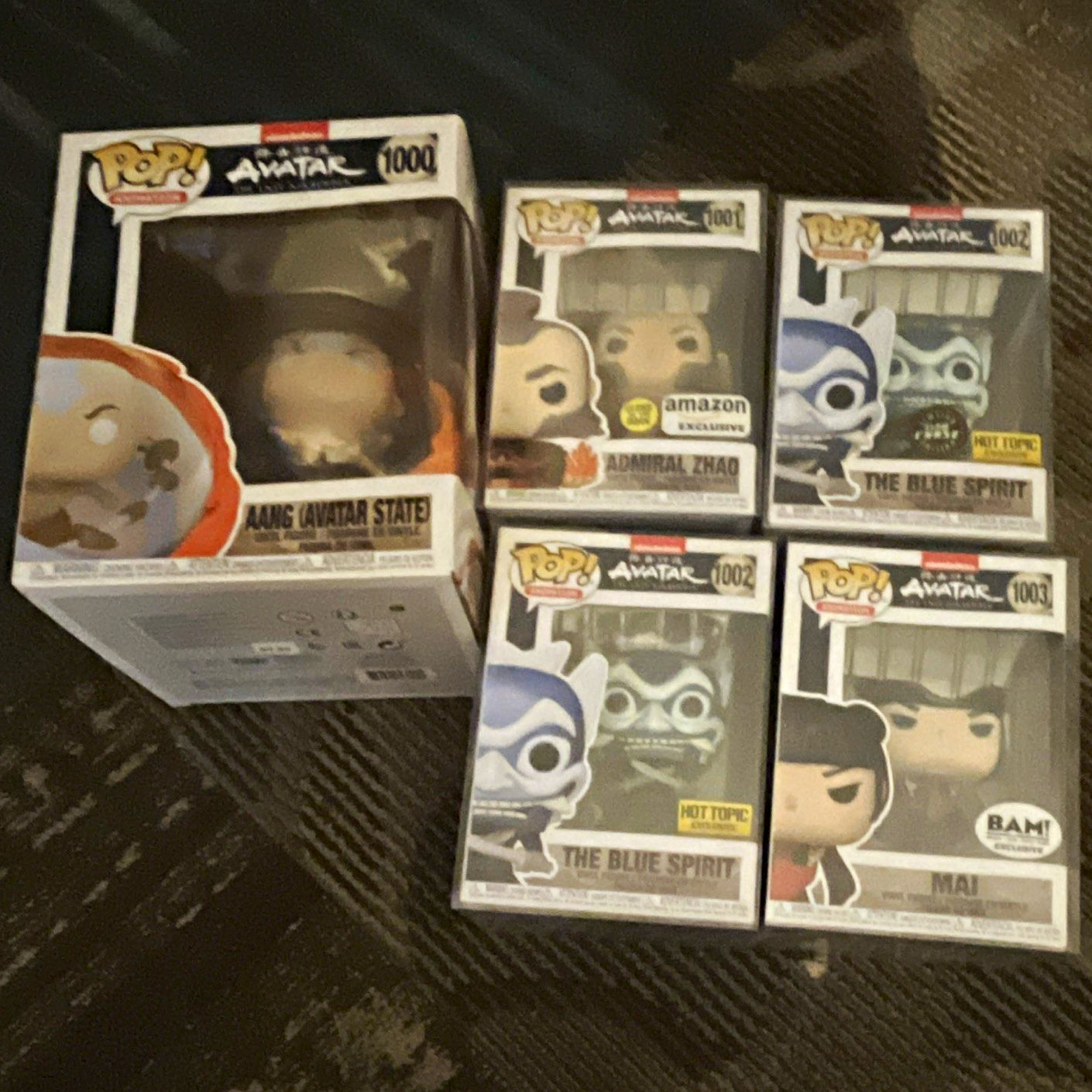 Funko POP! Avatar Vinyl Mixed Lot 5 Aang Zhao Blue Spirit Mai Exclusives
