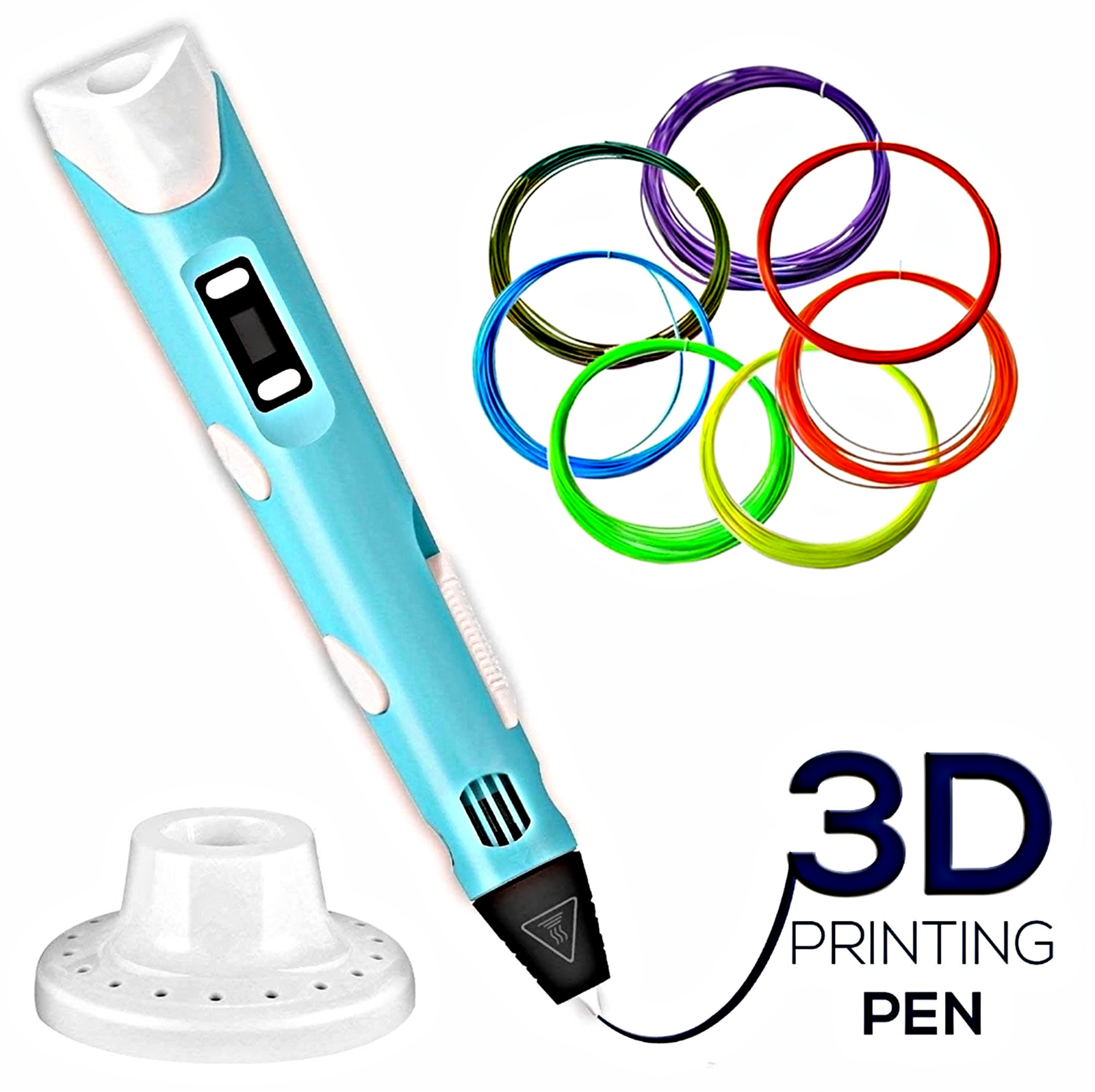 3D Printing Pen Uses 1.75MM PLA, PETG, ABS Filament with LCD Display & Speed Set