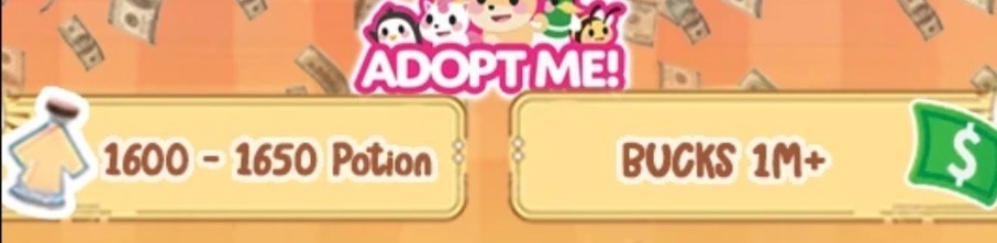Adopt me 1600 Age Up Potion + 1m Bucks