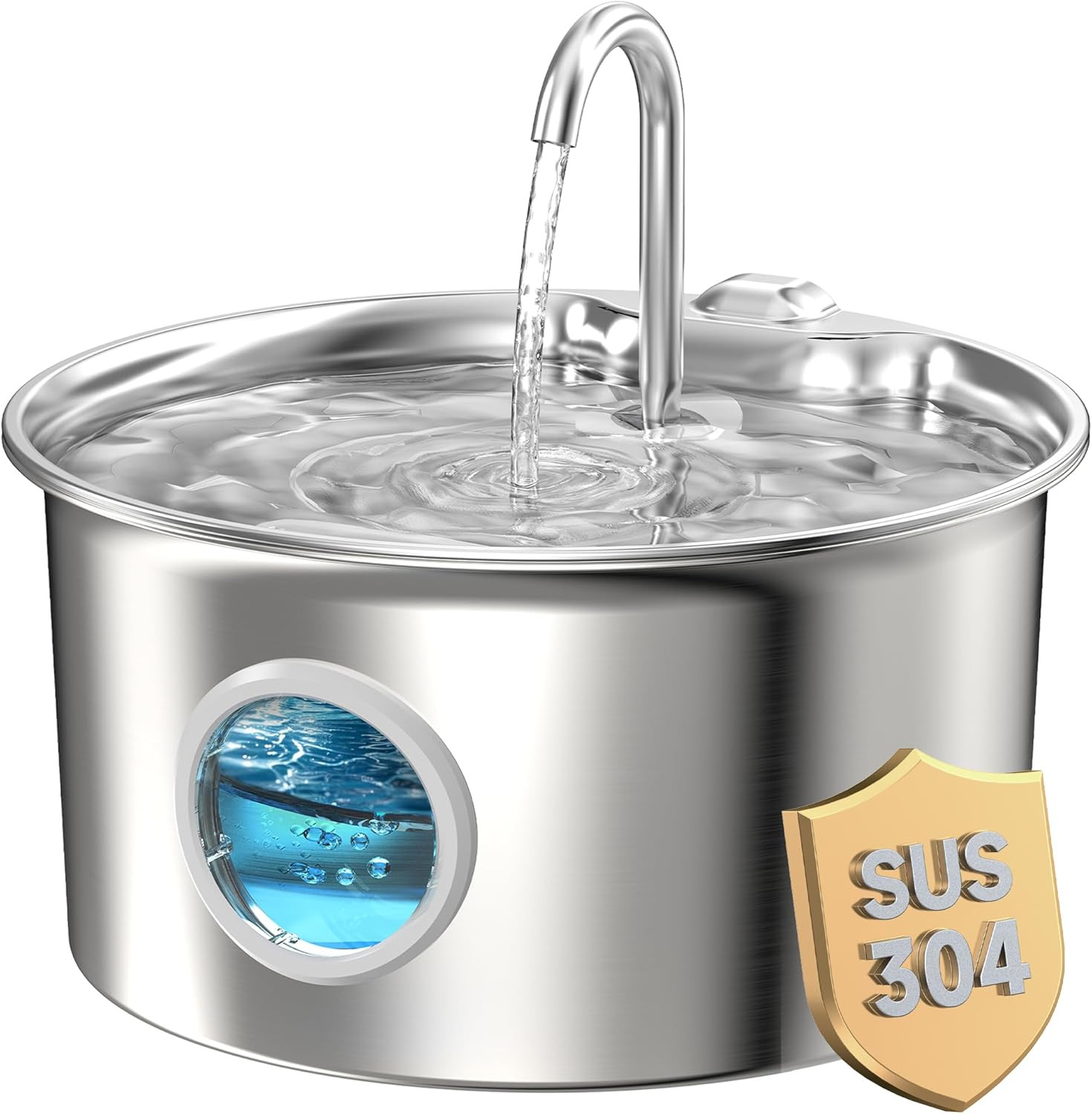 Cat Water Fountain Stainless Steel: Cat Fountain for Drinking - 88Oz/2.6L Pet Wa