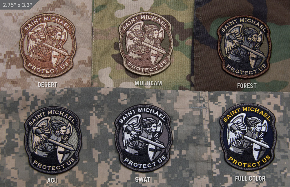 Milspec Monkey MSM Nylon Patch Saint St. Michael Protect Us Modern MULTICAM NEW