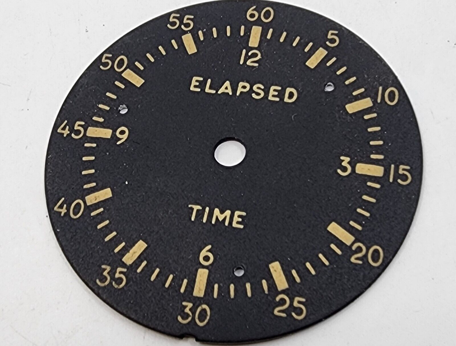 Military Elgin Aircraft Clock Dial 22 Size-Marked Elapsed Time  47mm