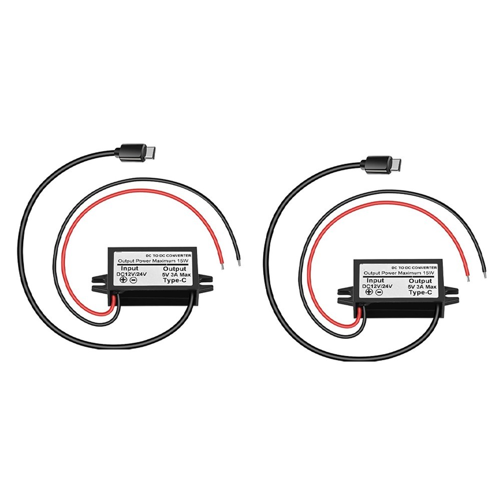 2 PCS Waterproof USB C DCDC Power Adapter for Converting DC Voltage to USB