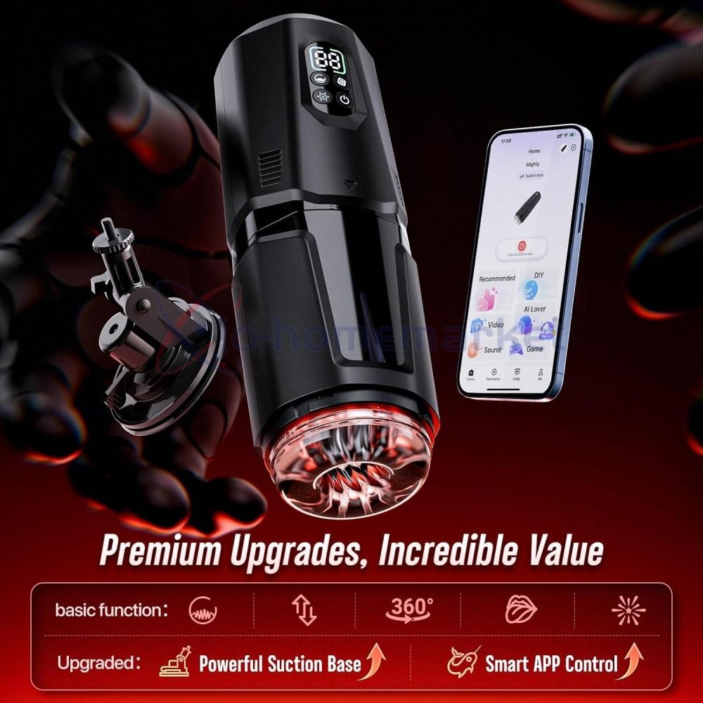Male Masturbaters Automatic HandsFree Rotating Cup Thrusting Stroker Lubricants
