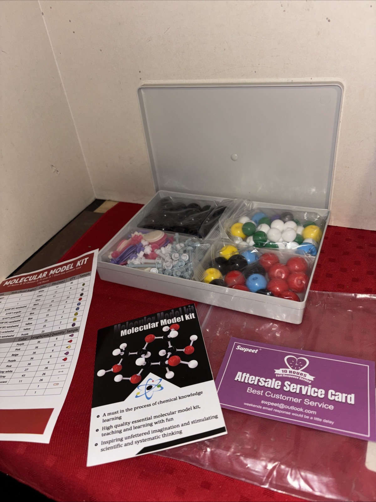 Molecular Model Kit 240 Pieces Chemistry Educational Toy for Ages 8 and Up