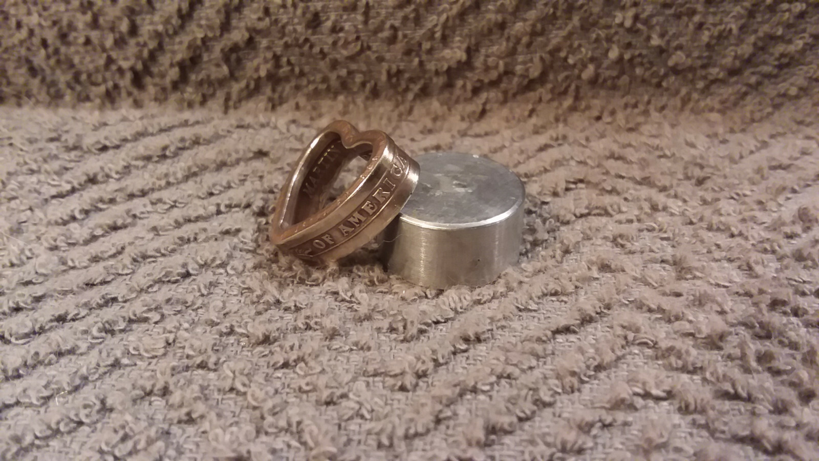2008  Handcrafted 1 Dollar Coin Heart Pendant