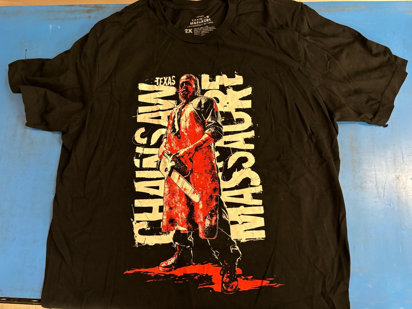 Texas Chainsaw Massacre Leatherface Netflix Poster Shirt 2XL XXL Fright Rags