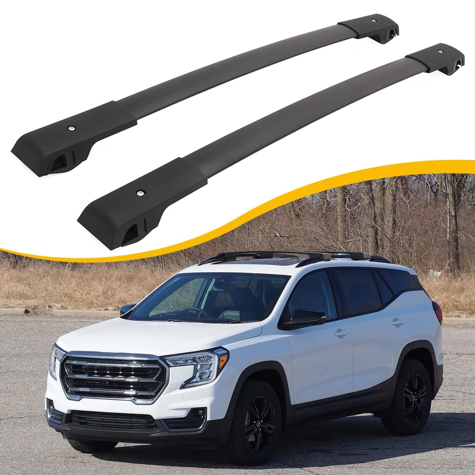 EZREXPM Cross Bars Roof Rack Fit for GMC Terrain 2018+, Black