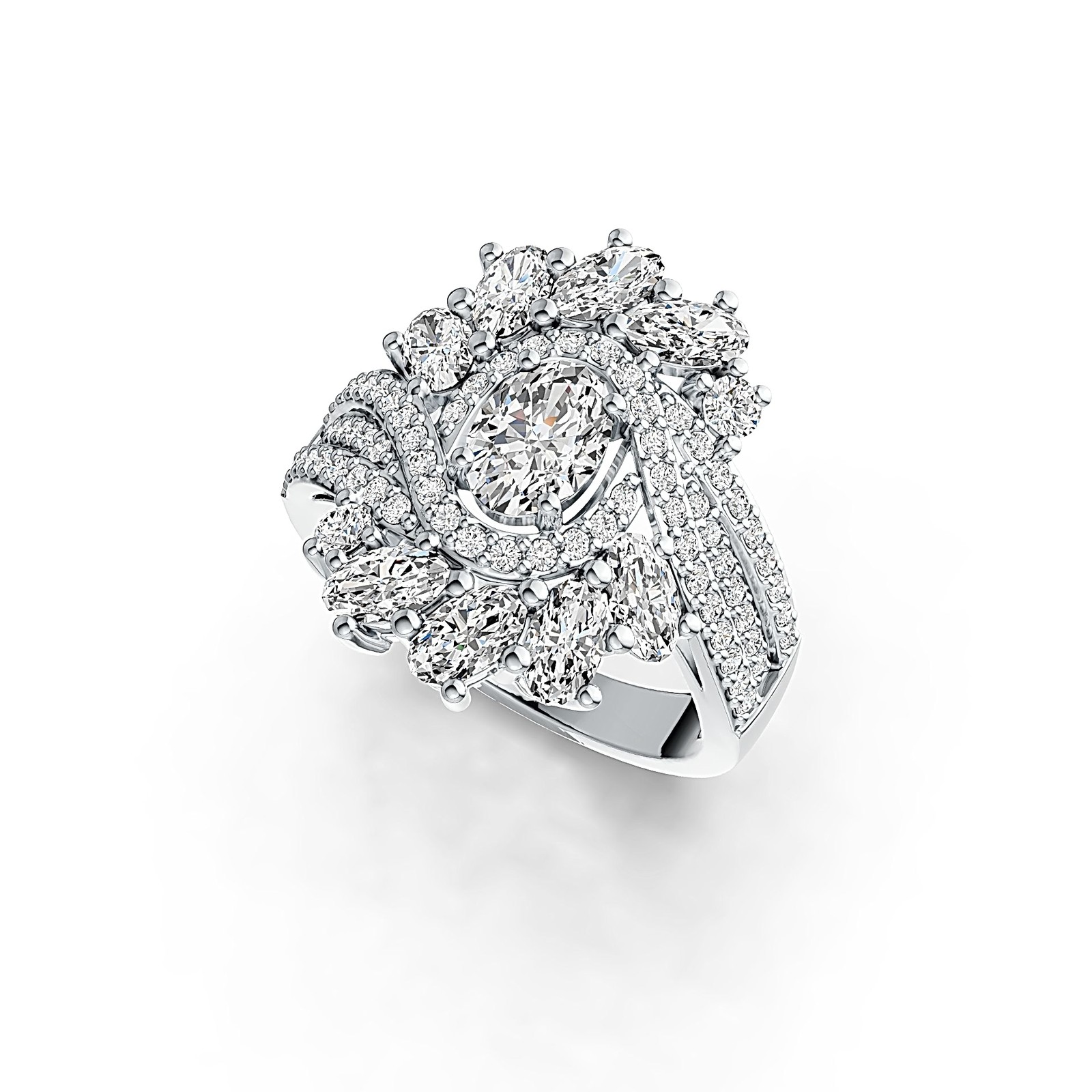 Sterling Silver Semi Mount Ring Setting Oval OV 7X5mm OV 5X3mm with White Topaz