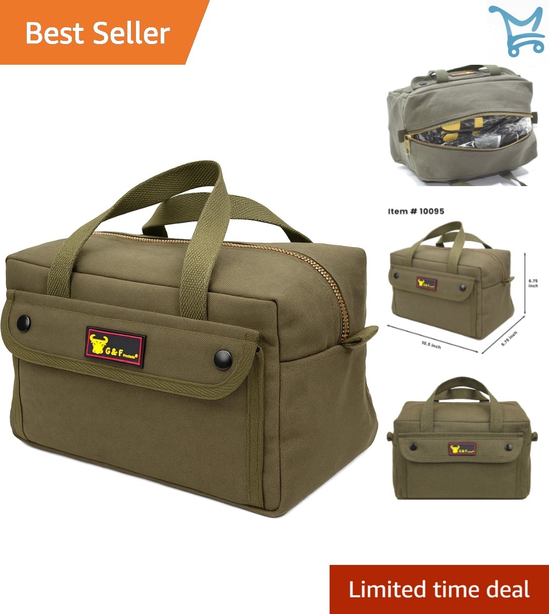 Waxed Canvas Military Duffle Bag Water-Resistant Adjustable Strap Fully Lined