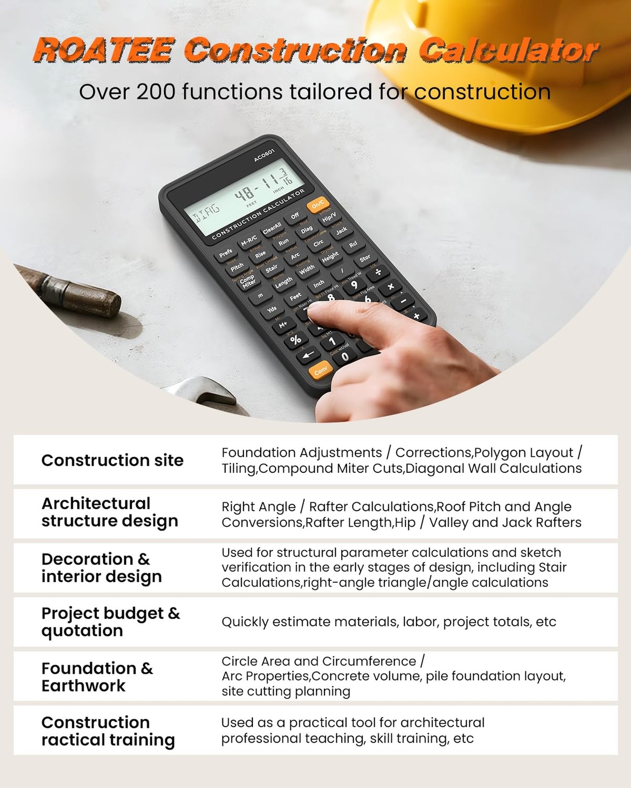 Construction Calculator Industrial & Scientific ROATEE Engineering Calculator...