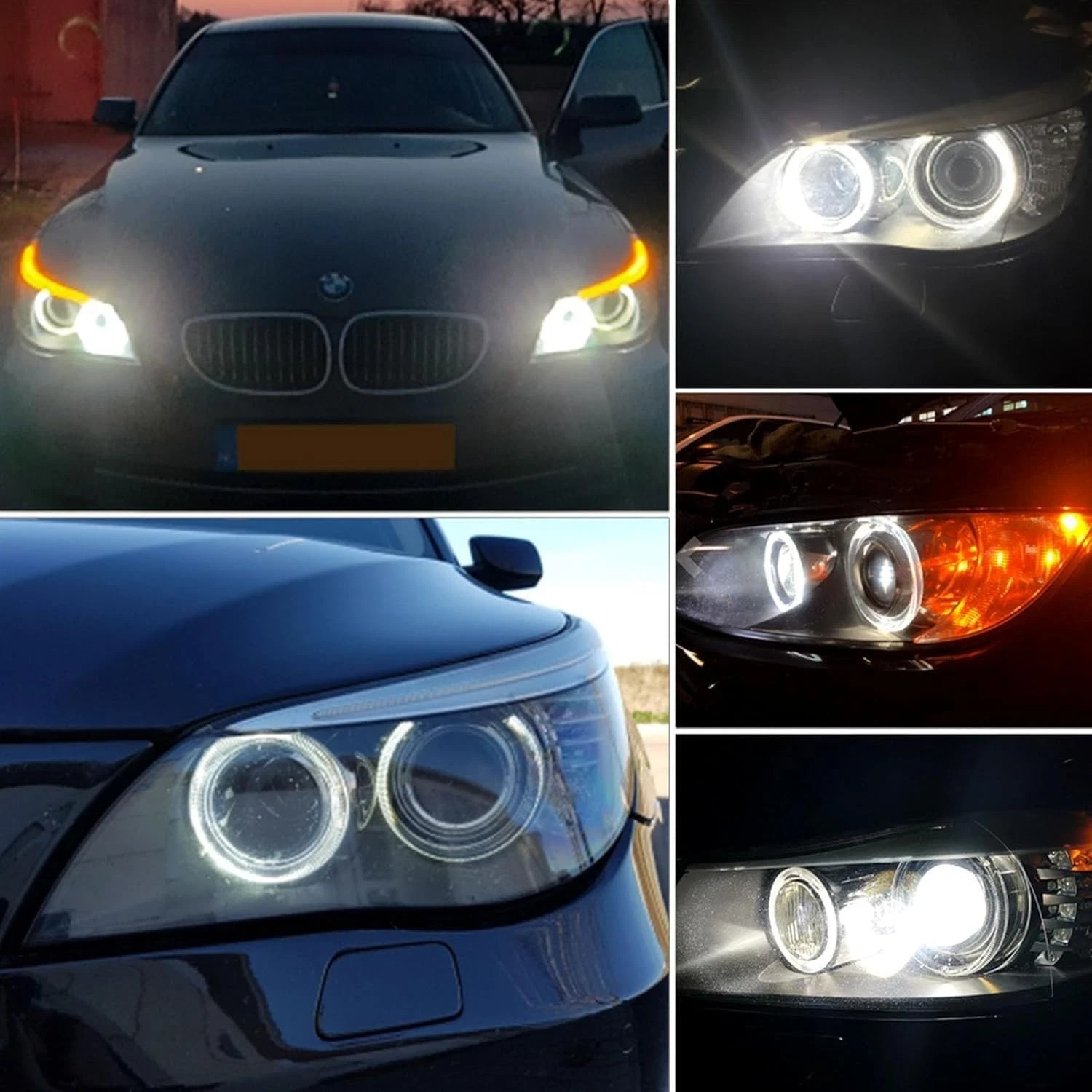 LED Angel Eyes Halo Bulb Light Compatible For E60 E61 E63 E64 E70 E90 H8-8SMD