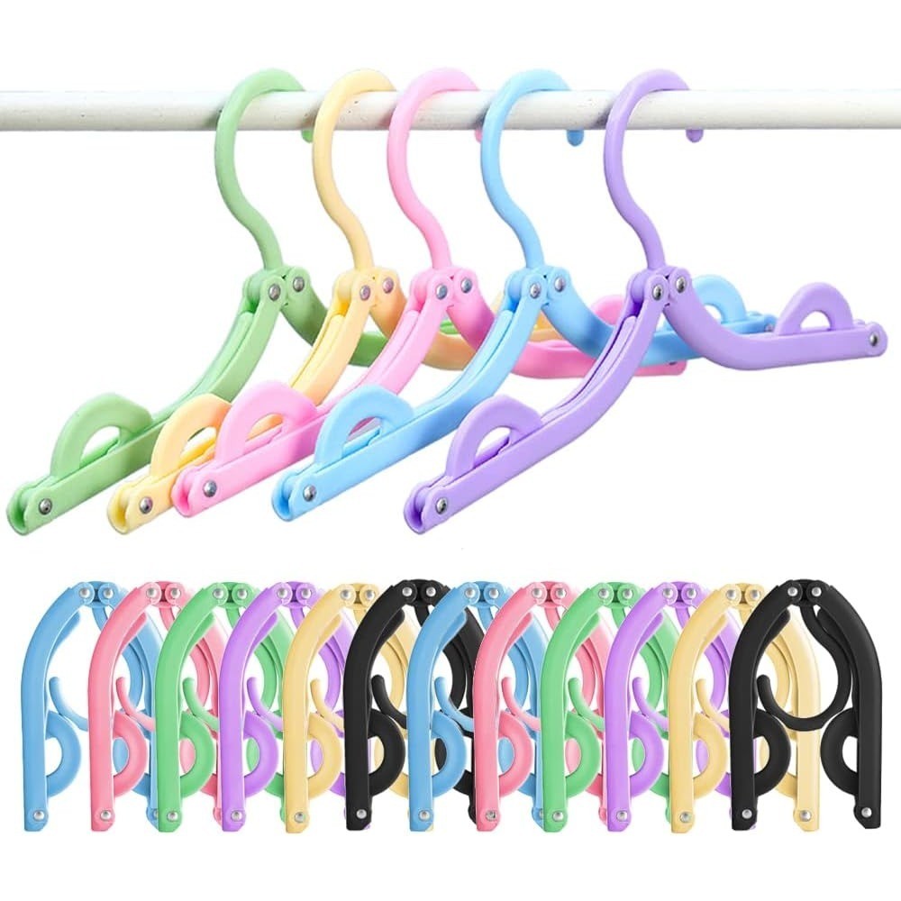 12 Pack Travel Folding Hangers Multi-Functional Portable Clothes Hangers for