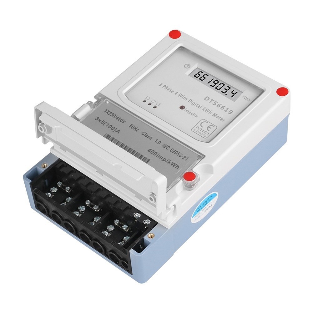 100A Capacity LCD Energy Meter Three Phase Meter Residential Application