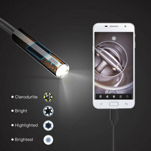 6LED Snake Endoscope Borescope 7mm HD Inspection USB Camera Scope for Android