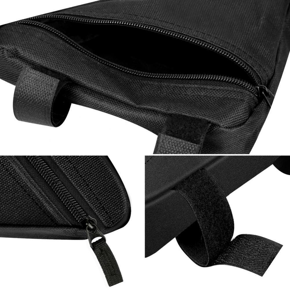 Triangle Saddle Frame Bike Bag Bicycle Storage Adjustable Cycling Pouch Black