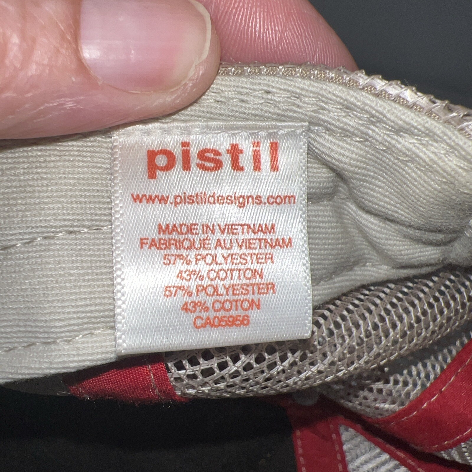 PISTIL Built 03 Hood River ORE Hat Cap Trucker with Gold fabric, Tan Mesh Red