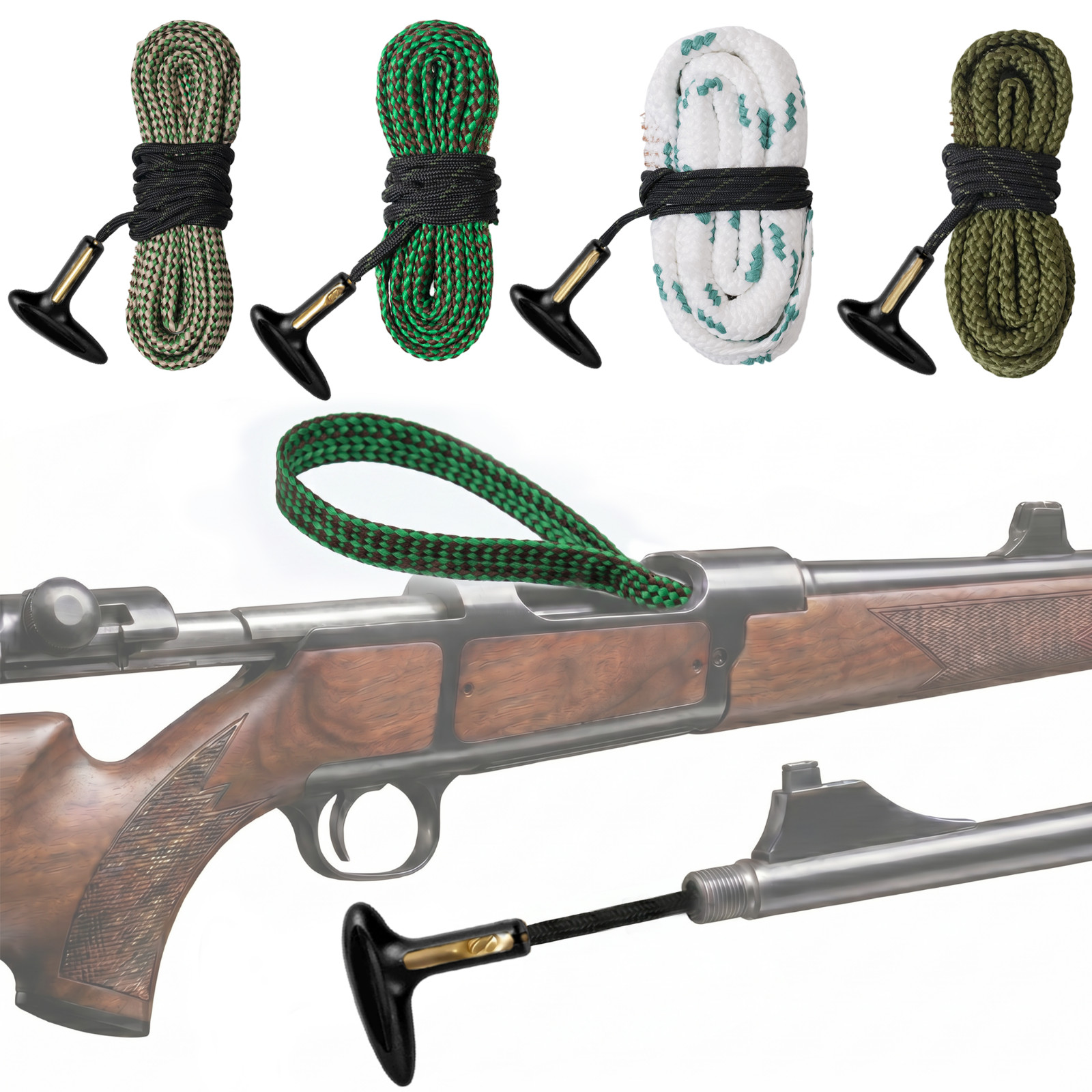 Bore Snake 4 Sizes With T-Handle for Gun Cleaning kit for Rifle shotgun pistol