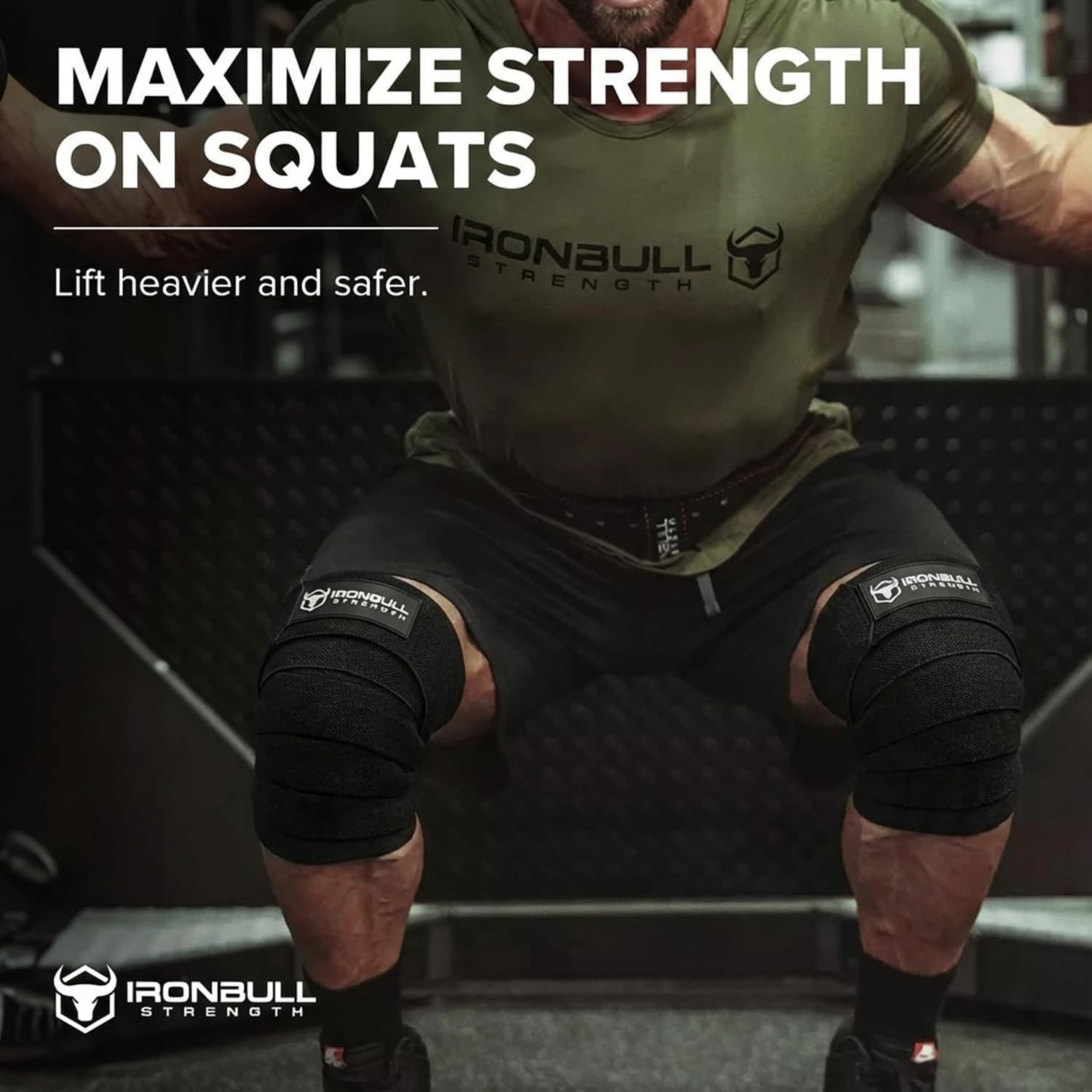 Knee Wraps for Weightlifting - 80" Elastic Knee Straps for Squats and Weight ...