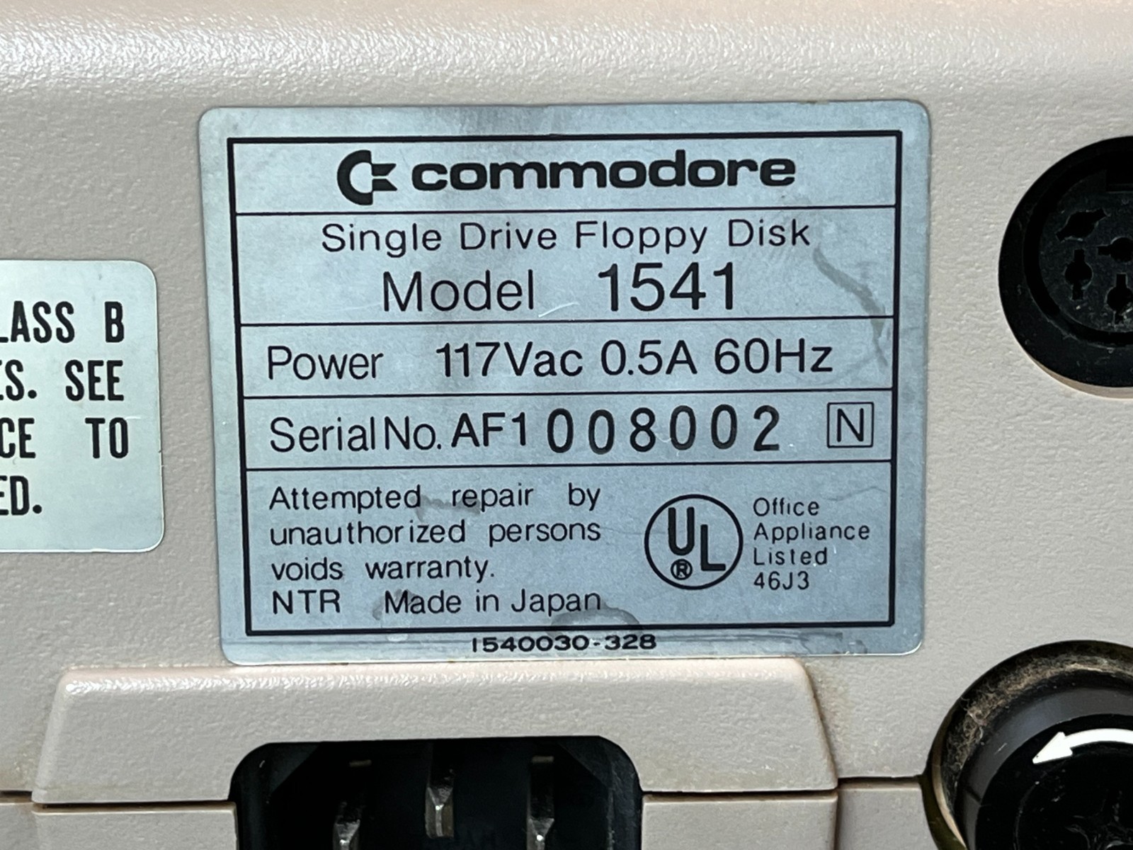 Vtg Commodore 64 Personal Computer DISK DRIVE 1541 & Users Guide UNTESTED AS IS