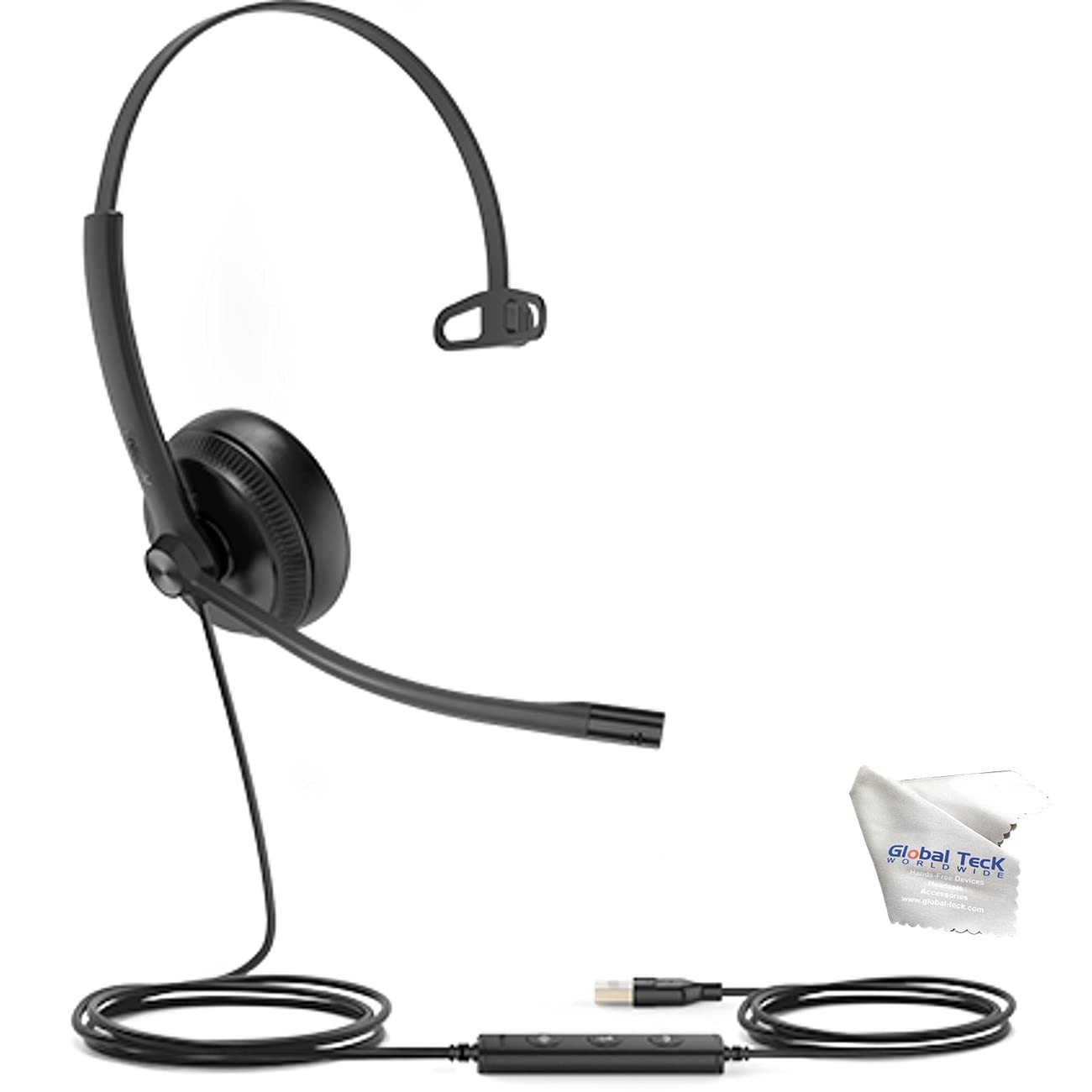 Global Teck Worldwide Yealink UH34 Mono Teams USB-C Headset Microfiber Cloth