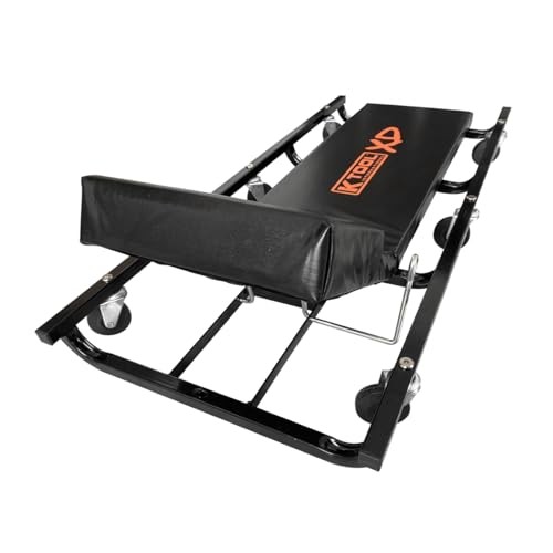XD74962 40" Metal Creeper with Adjustable Headrest, Fully Padded, Epoxy