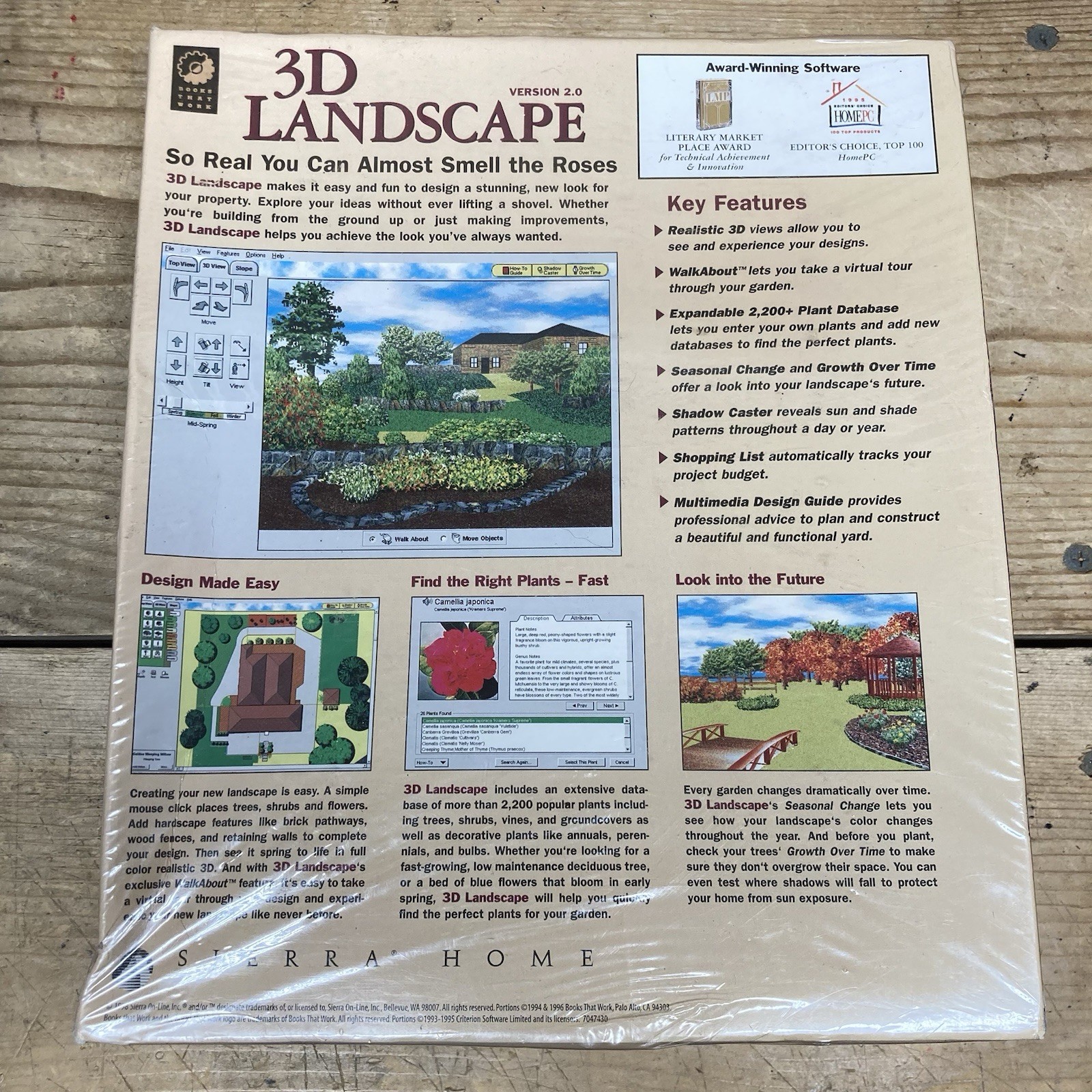 NEW Sierra 3D Landscape 2.0 CD-ROM 1998 Software Win 95/3.1