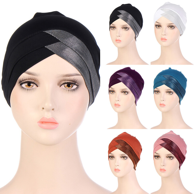 Women Hair Loss Scarf Cancer Chemo Cap Muslim Turban Hat Hijab Cross Head Wrap