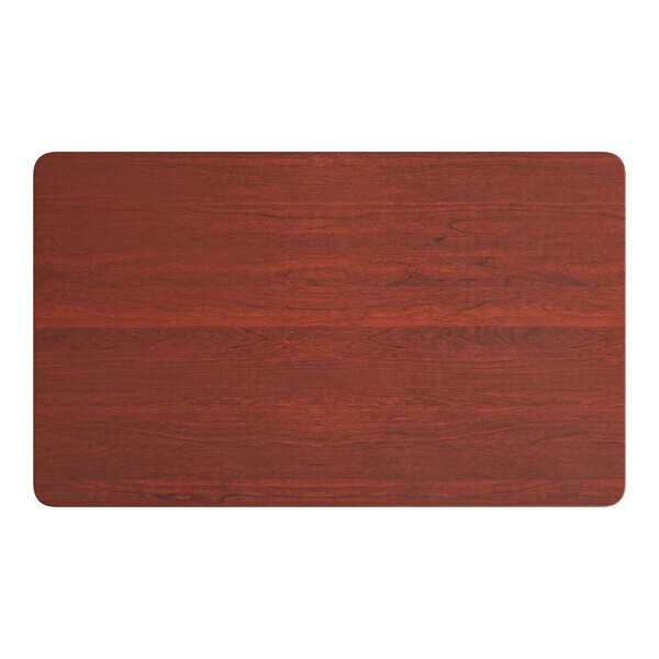 36" x 60" Rectangular Restaurant Table Top with Red Mahogany Laminate Top Finish