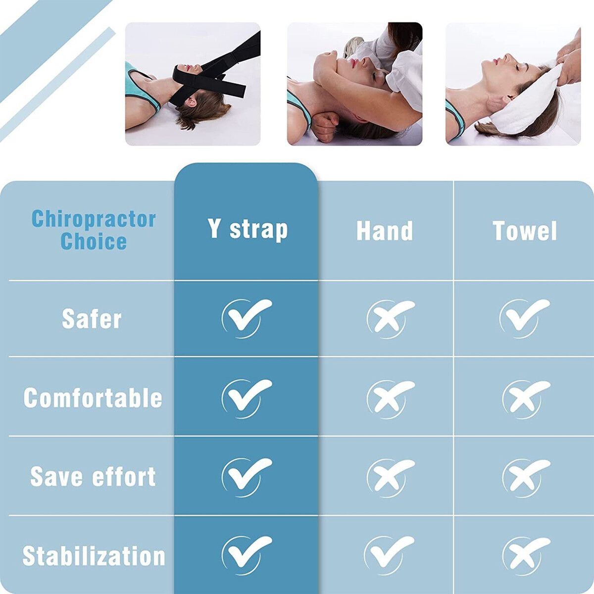 Y-Shaped Spine Chiropractic Decompression Traction Tool Chin Strap Comfortable