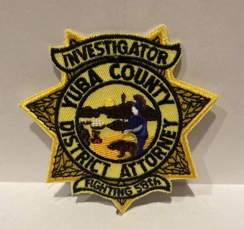 NEW Yuba County CA District Attorney Investigator Fighting 58TH #PDD58/38
