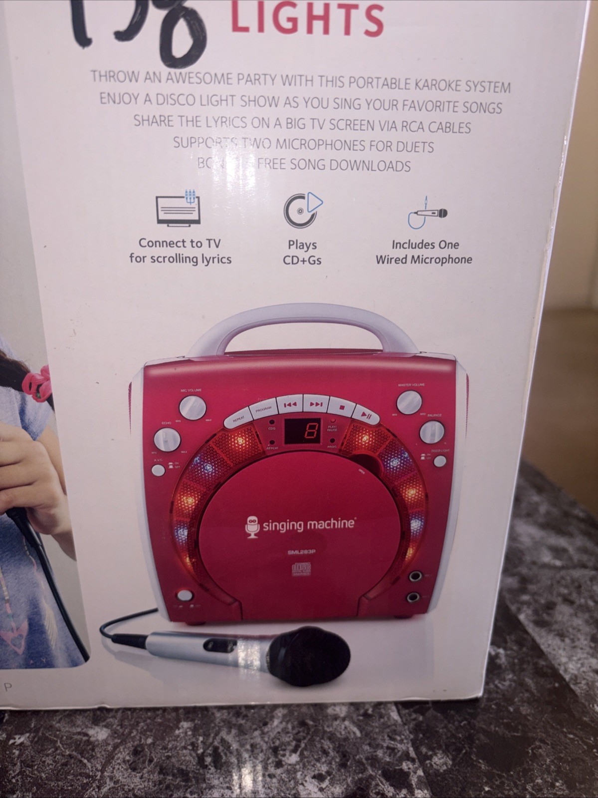 Singing Machine SML-283P CD+Graphics Portable Karaoke System - Pink