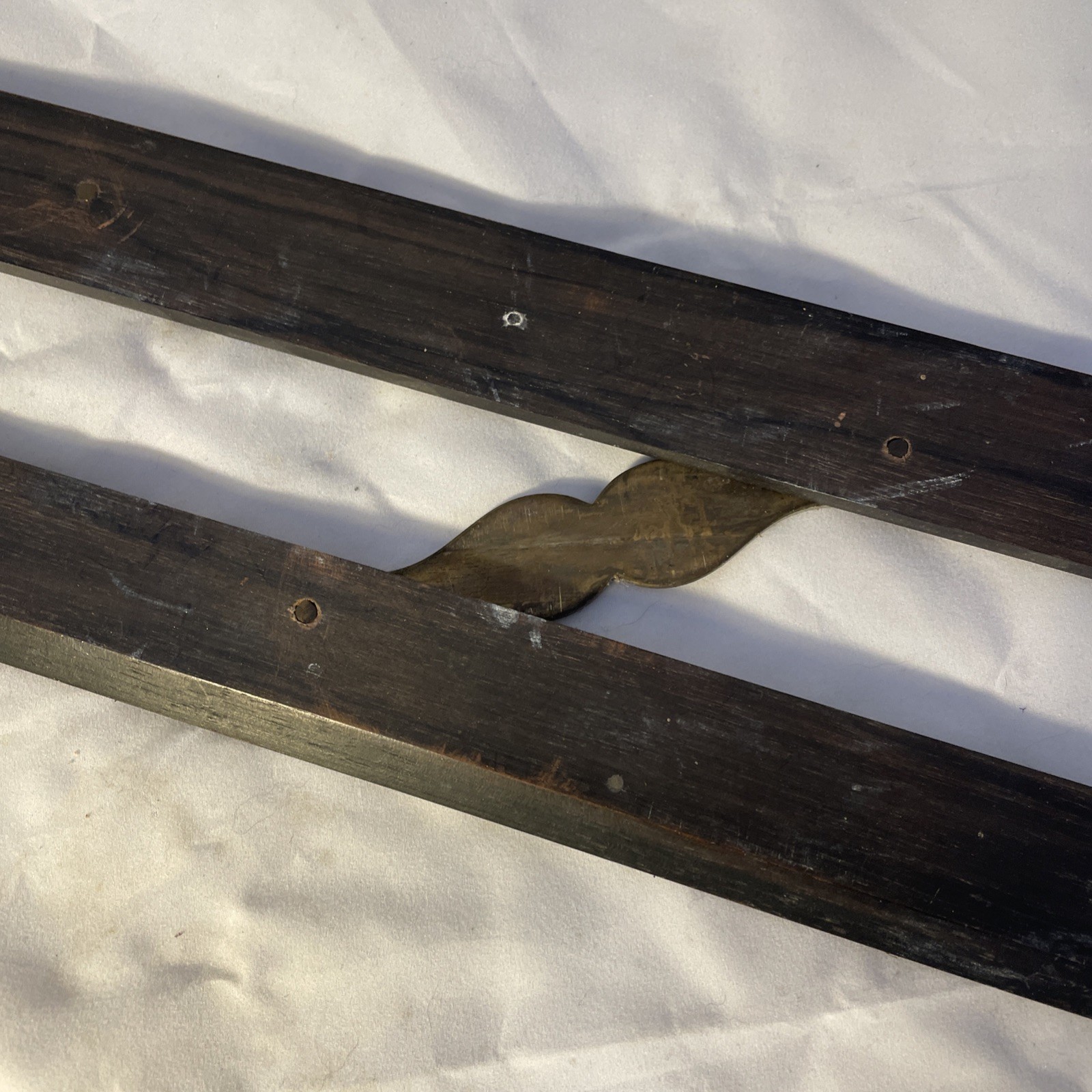 ANTIQUE EBONY WOOD PARALLEL RULE MEASUREMENT TOOL