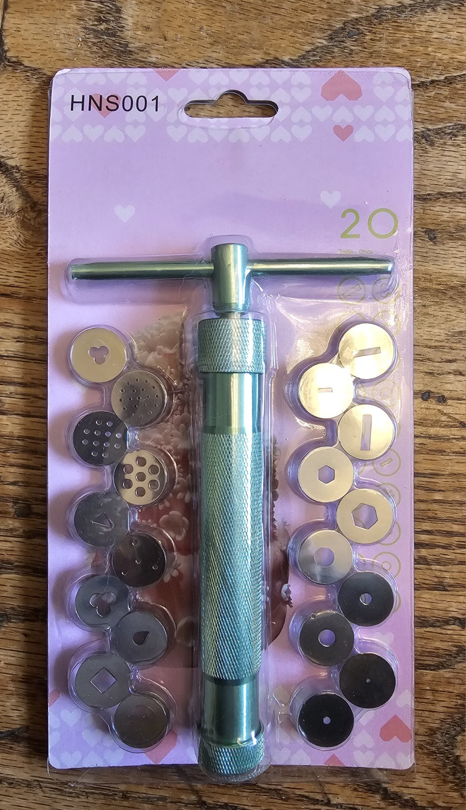 Polymer Clay/ Sugar Fondant Extruder Gun Tool with 20 Unique Discs - New