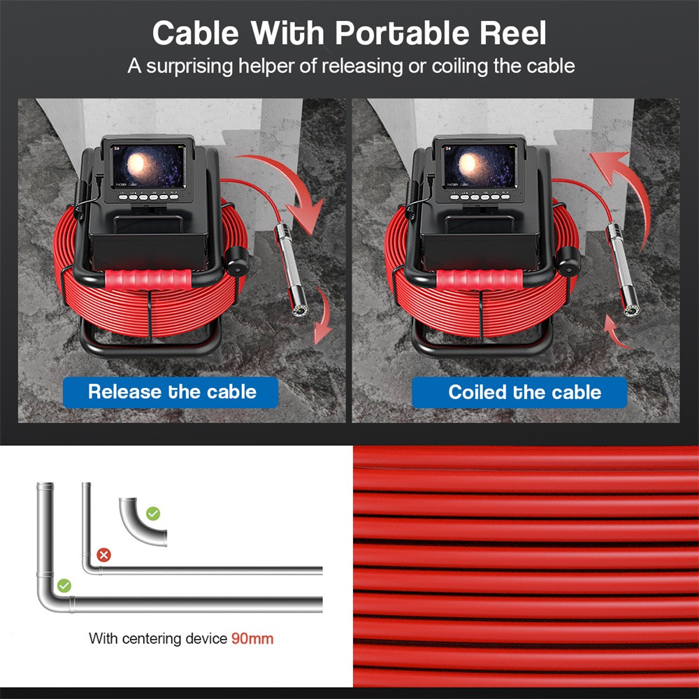 ESANHAO Pipe Inspection Camera Drain Sewer Camera Industrial Endoscope 4.3''