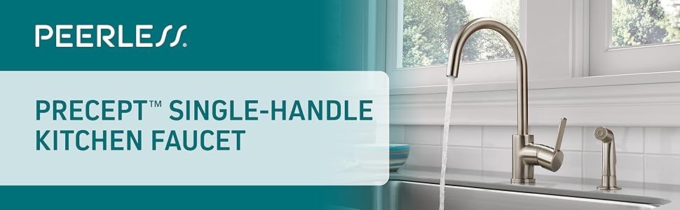 Precept Single-Handle Kitchen Sink Faucet with Side Sprayer, Chrome P199152LF