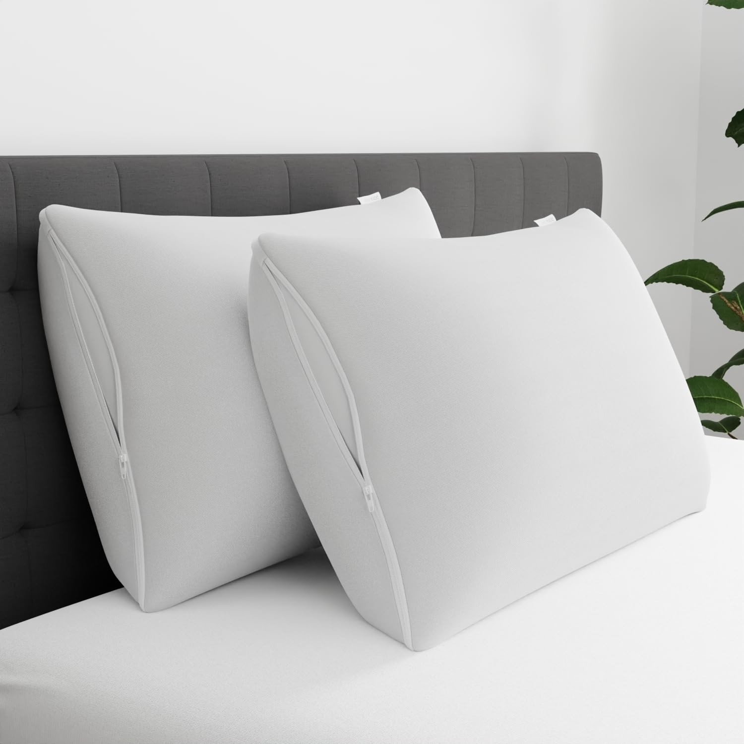 Set of 4 Standard/Queen AllerEase Pillow Protectors - Moisture Wicking, Advan...