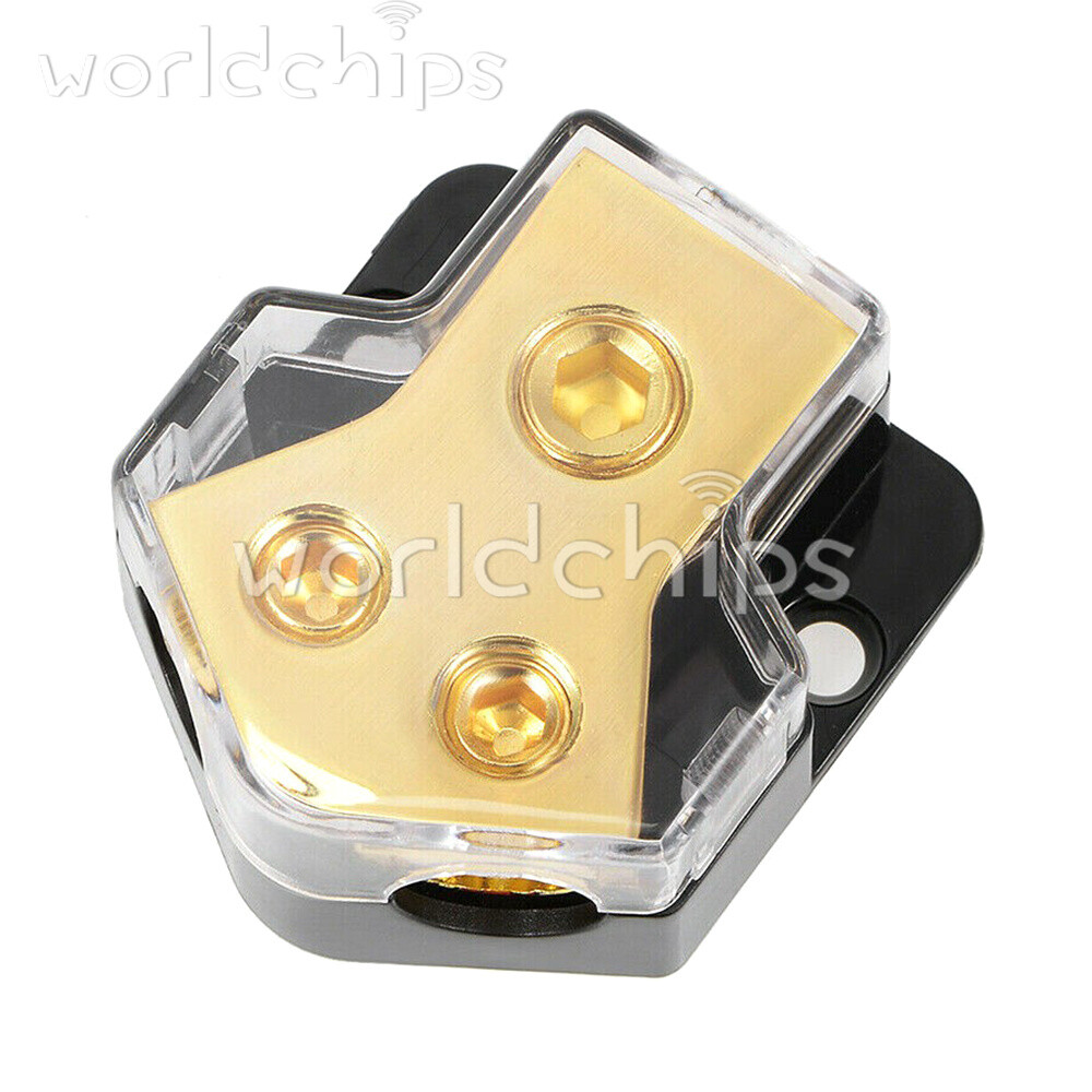 Car Audio Power Amplifier Splitter 1*0GA In 2*4GA Out 2-Way Distribution Block