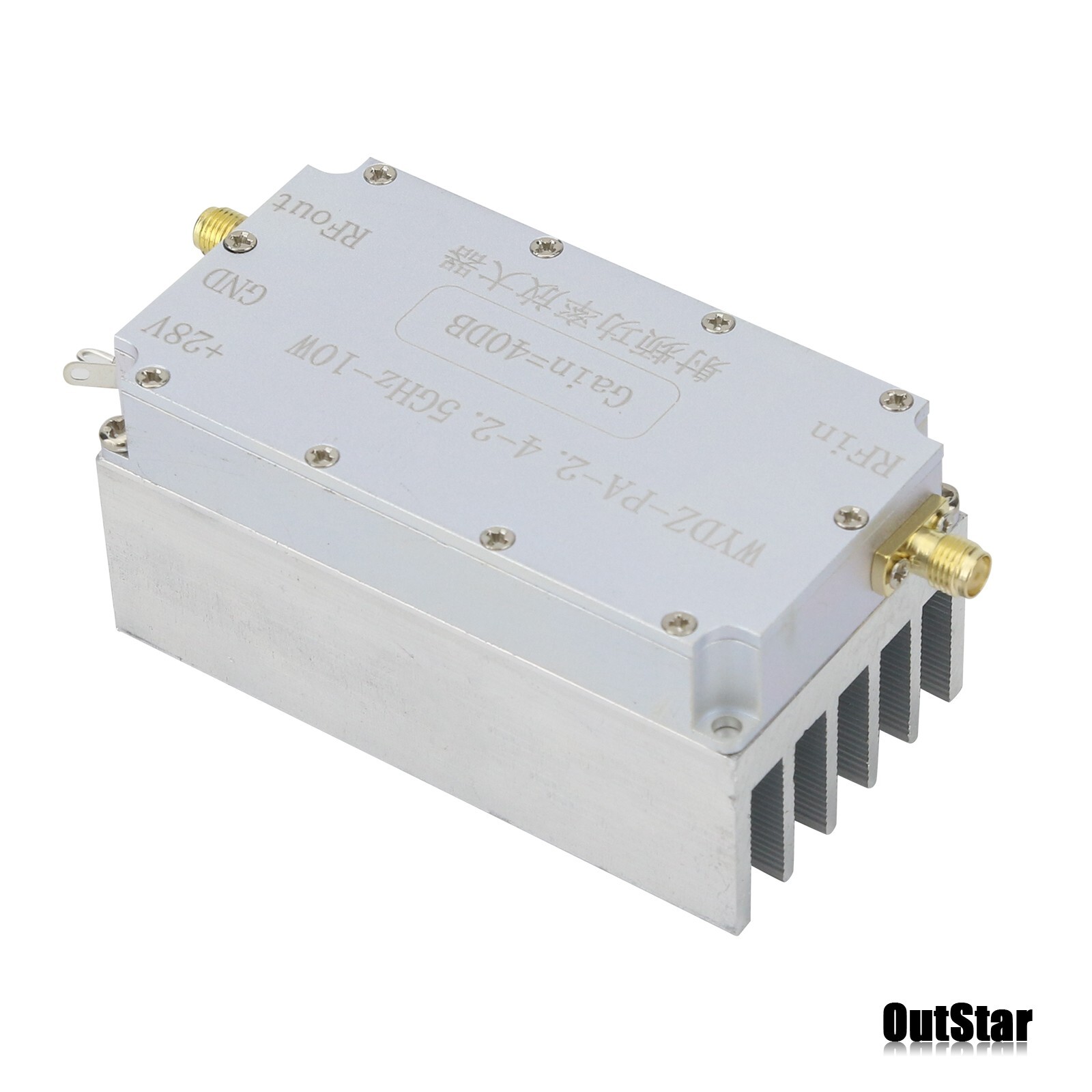 RF Power Amplifier Power Amp with Heat Sink 40dB 10W WYDZ-PA-2.4-2.5GHz-10W