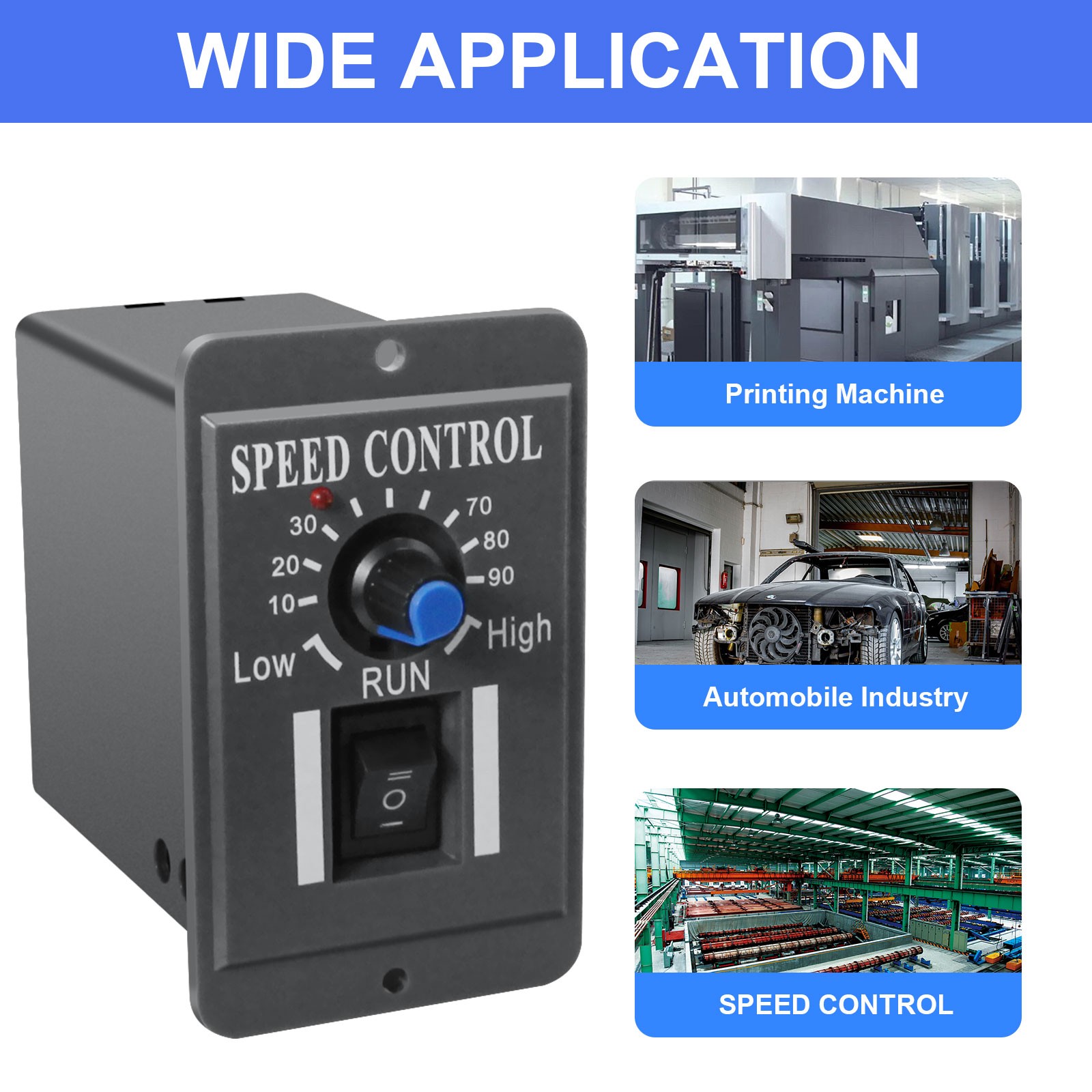 Controller Reversible`DC 10-60V 6A PWM DC`Motor Speed Switch Regulator Switch