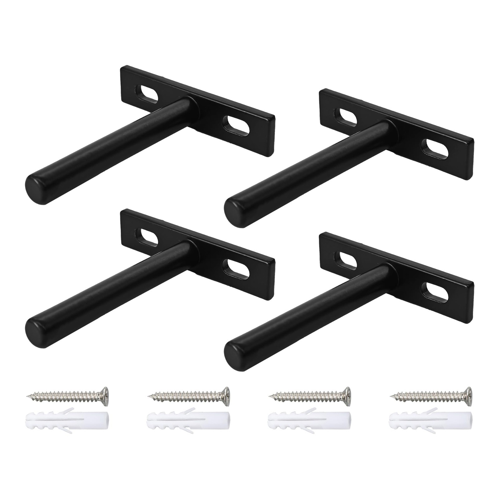 4 PCS 3 Inch Black Heavy Duty Hidden Shelf Supports Concealed Blind Wood Wall