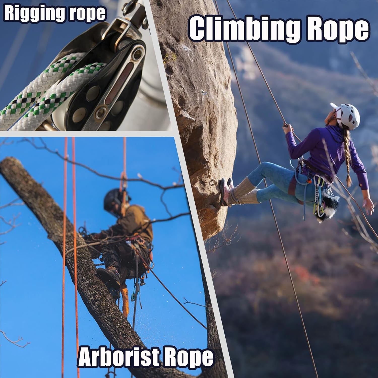1/2 Inch Arborist Tree Pulling Rope - 100 Feet Tree Swing Rope for Rigging