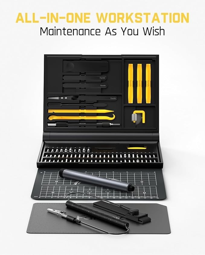 Fanttik Electric Screwdriver Kit, Precision Screwdriver Set, 64 Magnetic Bits,